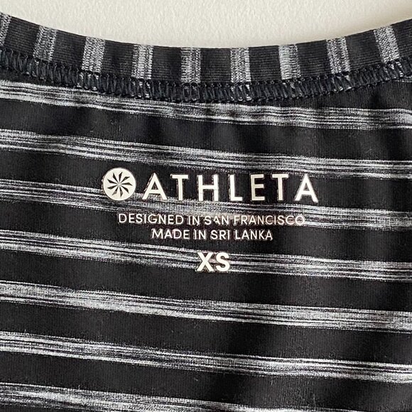 🆕 Athleta Women's Chi Striped Black/Bright White Striped Muscle Tank - Picture 5 of 9